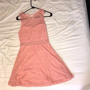 Pink lace floral dress